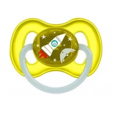 Пустушка латексна кругла 6-18 місяців Space жовта, Canpol Babies 23-222_yel_new