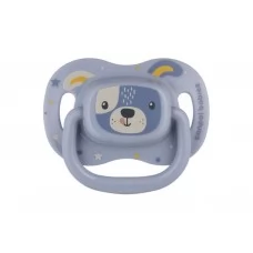 Пустышка силиконовая симметричная 18+ мес CUTE ANIMALS - голубой Canpol Babies 34/926_blu