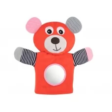 Игрушка-перчатка мягкая с прорезывателем BEARS – коралловая Canpol Babies 68/076_cor
