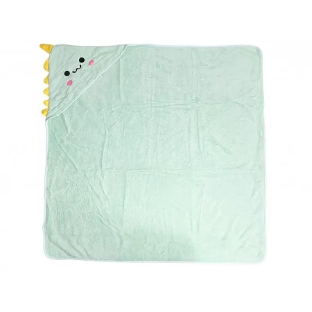 Полотенце детское с капюшоном Зеленый Динозавр 80х80см, MegaZayka 0640Green-Dinosaur