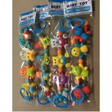 Брязкальце BabyToys 6335 з карабінами та 4 дзвіночками на гумці