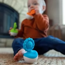 Прорезыватель-неваляшка Fat Brain Toys dimpl wobl голубой FA217-4 