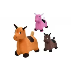 Игрушка прыгун конь с плюшевым чехлом, 3 дизайна (цена за 1шт) MS 4688