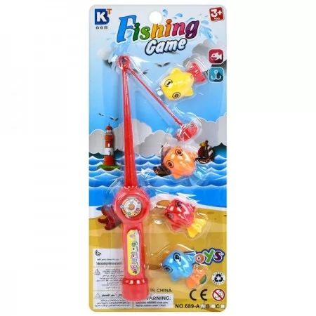 Детская магнитная рыбалка BabyToys 689A с удочкой и 3 рыбками Детская магнитная рыбалка BabyToys 689A с удочкой и 3 рыбками
