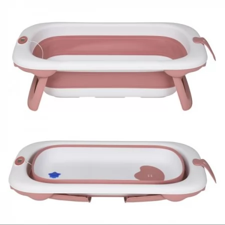 Ванночка ME 1106 T-CONTROL Pink детская, с термометром, силикон, складная, 87-51-23, розовый