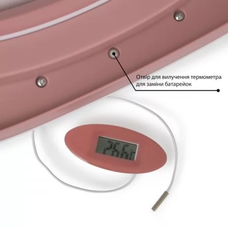 Ванночка ME 1106 T-CONTROL Pink детская, с термометром, силикон, складная, 87-51-23, розовый