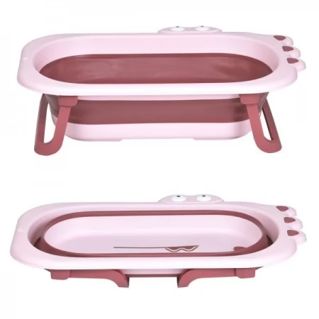 Ванночка ME 1141 CROCO Pink детская, силикон, складная, 80*53,9*20,8, розовый Ванночка ME 1141 CROCO Pink детская, силикон, складная, 80*53,9*20,8, розовый