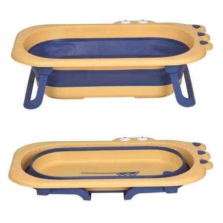 Ванночка ME 1141 CROCO Yellow детская, силикон, складная, 80*53,9*20,8, желто-синий Ванночка ME 1141 CROCO Yellow детская, силикон, складная, 80*53,9*20,8, желто-синий