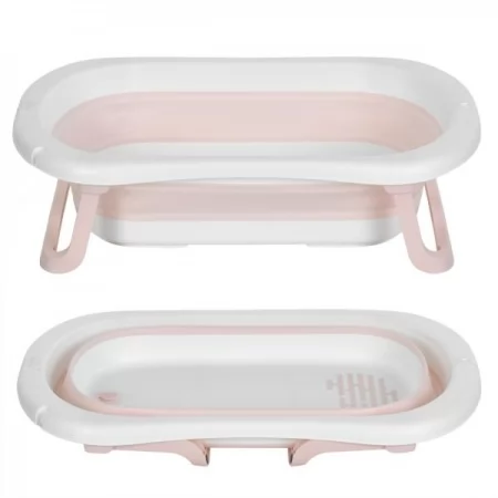 Детская ванночка BabyToys ME 1151 Plus розовая складная с термометром