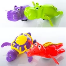 Заводна іграшка для купання BabyToys черепаха крокодил бегемот 3 види Заводна іграшка для купання BabyToys черепаха крокодил бегемот 3 види