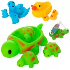 Игрушки для купания с пищалкой BabyToys T68 животные набор 4 шт