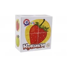 Кубики пластмассовые 4 шт, Фрукты, Технок 1332