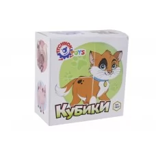 Кубики пластмассовые 4 шт, Домашние животные, Технок 1837