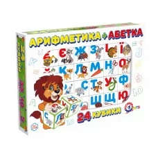 Кубики пластмассовые 24 шт, Азбука Укр, и арифметика, Технок 2728