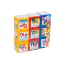 Набор кубиков 6 см Абетка украинская 9 шт MToys 06041