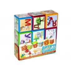 Набір кубиків 7 см Абетка українська 9 шт MToys 14043