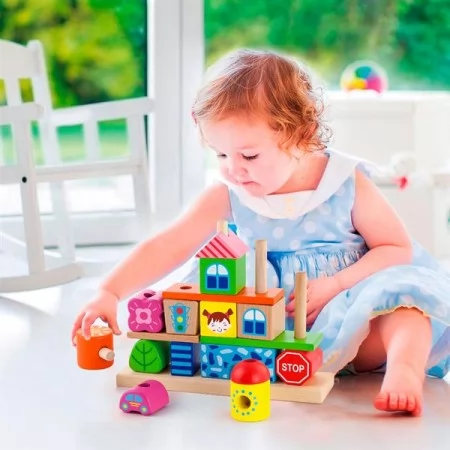 Дерев'яна пірамідка Viga Toys Городок Дерев'яна пірамідка Viga Toys Городок