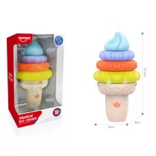 Игра HE0565 мороженое, 16,5см, 2в1(пирамидка, 4 детали-пазла, текстурные, прорезыватель), муз., св., меняются режимы,на бат-ке, в кор-ке,10-19-10см