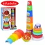 Игра PL12345-PL1100-PL201W-PL2 игровой набор, пирамидка 18см-текстурные кольца (7шт), башня-6 блоков, мяч-погремушка, радуга/радуга- 5деталей, в кор-ке, 26,5-42-10см