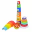 Игра PL12345-PL1100-PL201W-PL2 игровой набор, пирамидка 18см-текстурные кольца (7шт), башня-6 блоков, мяч-погремушка, радуга/радуга- 5деталей, в кор-ке, 26,5-42-10см