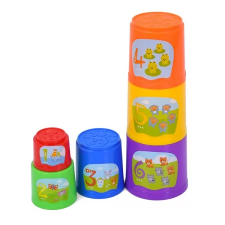 Игра PL12345-PL1100-PL201W-PL2 игровой набор, пирамидка 18см-текстурные кольца (7шт), башня-6 блоков, мяч-погремушка, радуга/радуга- 5деталей, в кор-ке, 26,5-42-10см