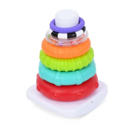 Игра PL12345-PL1100-PL201W-PL2 игровой набор, пирамидка 18см-текстурные кольца (7шт), башня-6 блоков, мяч-погремушка, радуга/радуга- 5деталей, в кор-ке, 26,5-42-10см