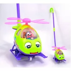 Каталка вертолет BabyToys на палочке для малышей
