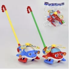Каталка на палочке Вертолет с брязкальцем BabyToys 0362