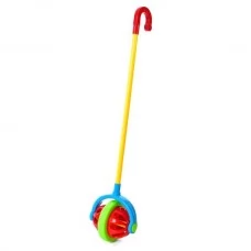 Каталка на палочке BabyToys 0518 шар с погремушкой, 40 см