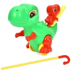 Каталка на палочці BabyToys динозавр з рухомими деталями