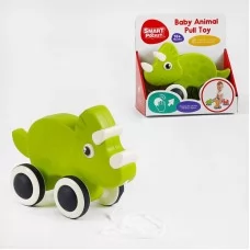 Каталка на палочке BabyToys Динозавр с пищащими колесами