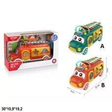 Каталка автобус сортер ксилофон BabyToys HE8023