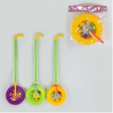 Каталка-колесо BabyToys 059 Е різнокольорова на паличці