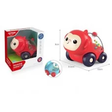 Каталка на палочке BabyToys коровка пластмассовая