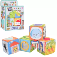 Кубики WIN FUN 0178-NI М'які,навчальний(цифри,тварини),розтяжка,шуршалка,дзеркало,в кор-ке