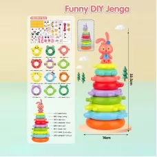 Детская пирамидка BabyToys KD827-24 зайчик разноцветная пластиковая