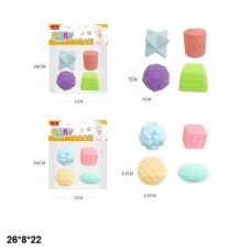 Набор текстурных игрушек BabyToys 508-311/312 с пищалкой 4 шт Набор текстурных игрушек BabyToys 508-311/312 с пищалкой 4 шт