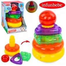 Пирамидка BabyToys LS201 со звуком и светом, 3 кольца