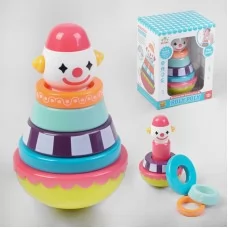 Пірамідка дитяча BabyToys SL 83019 Клоун з 4 кільцями