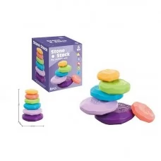 Пластмассовая пирамидка BabyToys 1114 на 6 элементов разноцветная
