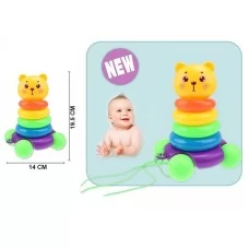 Детская пирамидка BabyToys 222-32 на колесиках 19,5 см