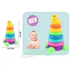 Детская пирамидка BabyToys 222-33 на колесиках 25 см