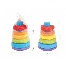 Детская пирамидка BabyToys 617-49 с брязкальцем, 17 см