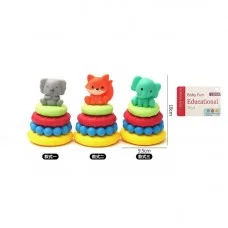 Детская пирамидка BabyToys SG 3251 с животными 4 кольца