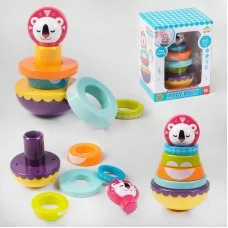 Пірамідка дитяча BabyToys SL 83020 з кільцями та брязкальцем