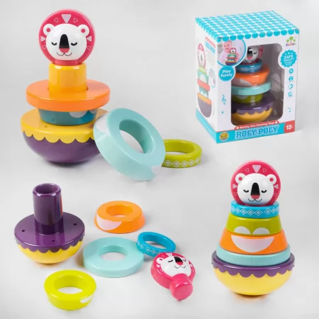 Пірамідка дитяча BabyToys SL 83020 з кільцями та брязкальцем