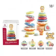 Пирамидка-сортер BabyToys YL 603-3 со звуком и кольцами