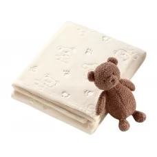 Мягкое одеяло BabyOno с мишкой, кремовое 1567/01