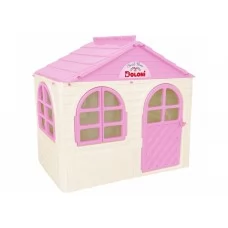 Домик детский со шторками светло-розовый в коробке, Doloni Toys 02550/14