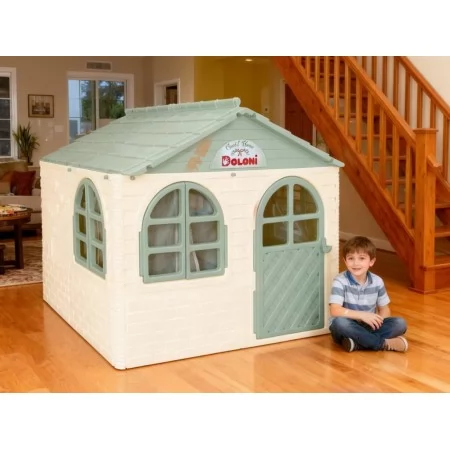Домик детский со шторками мятный в коробке, Doloni Toys 02550/02 Домик детский со шторками мятный в коробке, Doloni Toys 02550/02